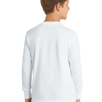 Port & Co™ Youth Long Sleeve Core Cotton Tee — PC54YLS