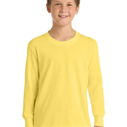 Port & Co™ Youth Long Sleeve Core Cotton Tee — PC54YLS