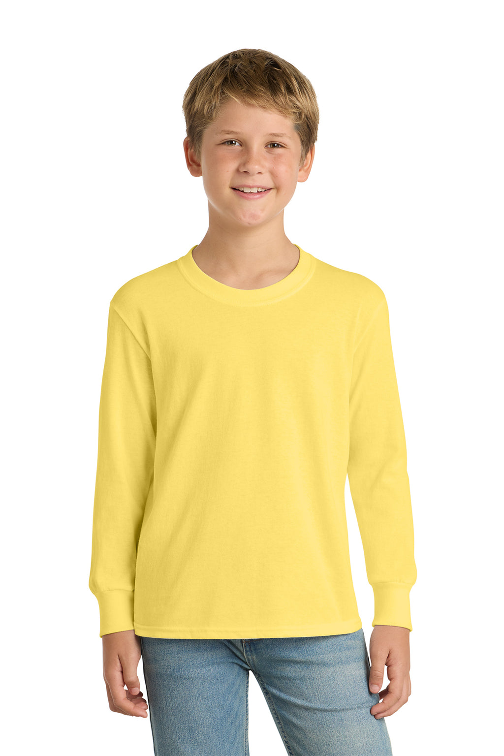 Port & Co™ Youth Long Sleeve Core Cotton Tee — PC54YLS