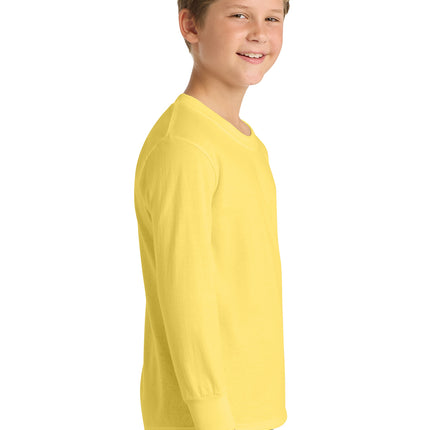 Port & Co™ Youth Long Sleeve Core Cotton Tee — PC54YLS