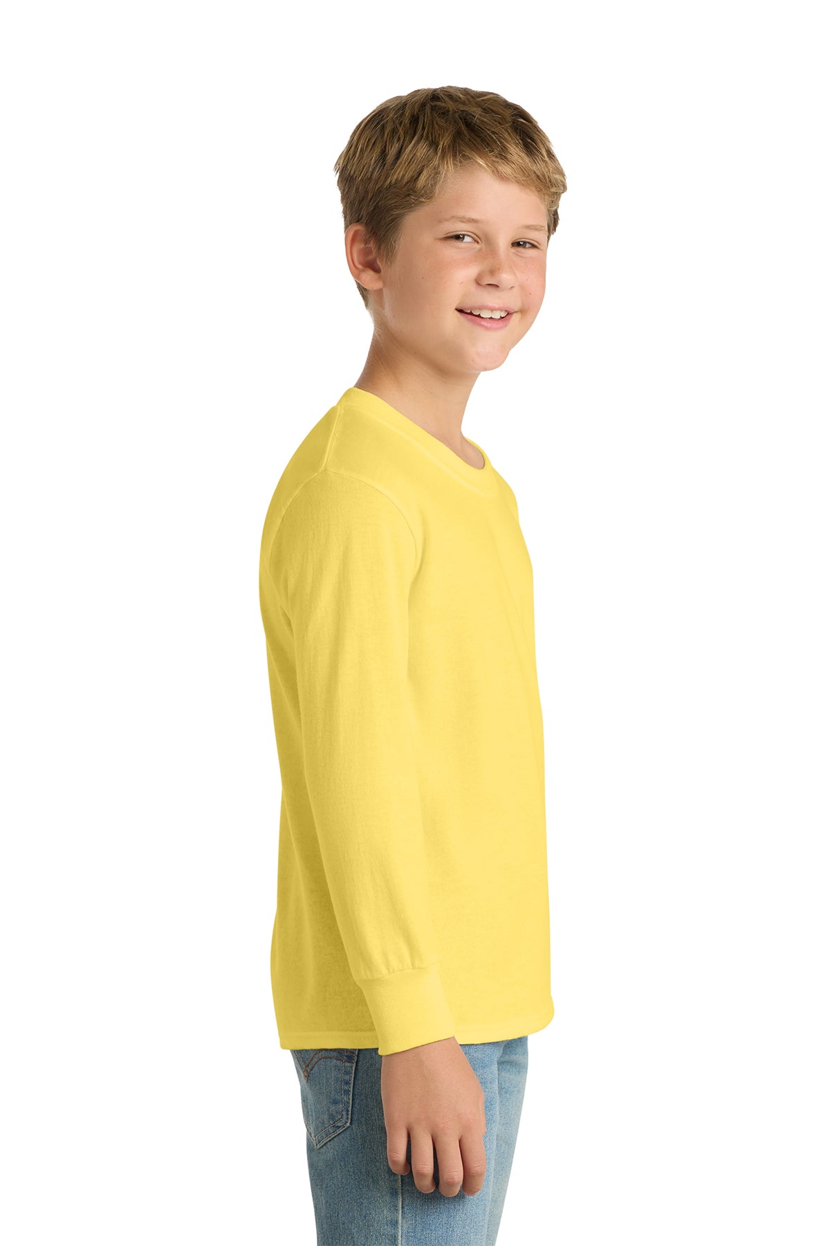 Port & Co™ Youth Long Sleeve Core Cotton Tee — PC54YLS