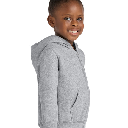 Port & Co Toddler Core Fleece Full‑Zip Hooded Sweatshirt – CAR78TZH