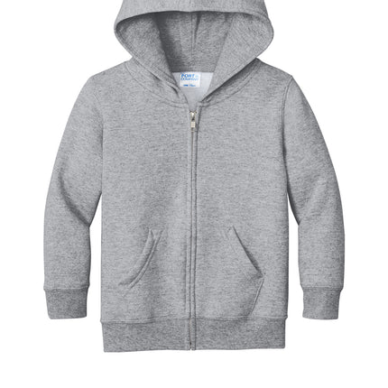 Port & Co Toddler Core Fleece Full‑Zip Hooded Sweatshirt – CAR78TZH
