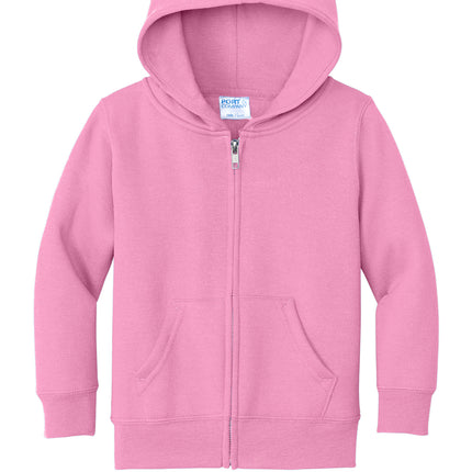Port & Co Toddler Core Fleece Full‑Zip Hooded Sweatshirt – CAR78TZH