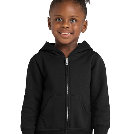 Port & Co Toddler Core Fleece Full‑Zip Hooded Sweatshirt – CAR78TZH