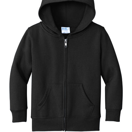 Port & Co Toddler Core Fleece Full‑Zip Hooded Sweatshirt – CAR78TZH