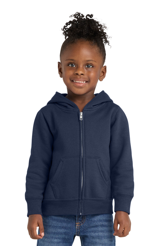 Port & Co Toddler Core Fleece Full‑Zip Hooded Sweatshirt – CAR78TZH
