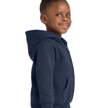 Port & Co Toddler Core Fleece Full‑Zip Hooded Sweatshirt – CAR78TZH