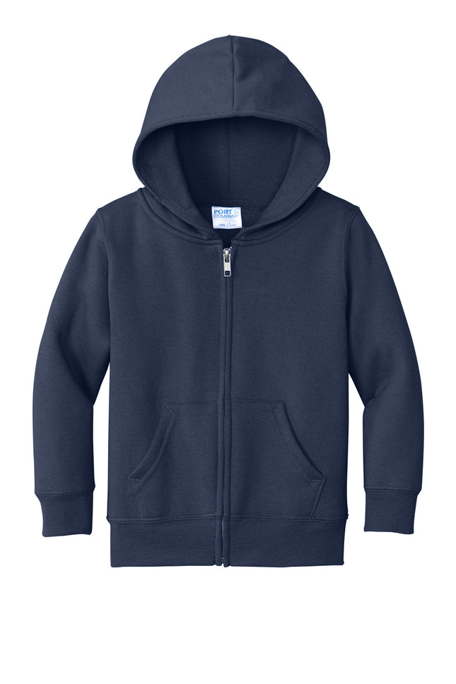 Port & Co Toddler Core Fleece Full‑Zip Hooded Sweatshirt – CAR78TZH