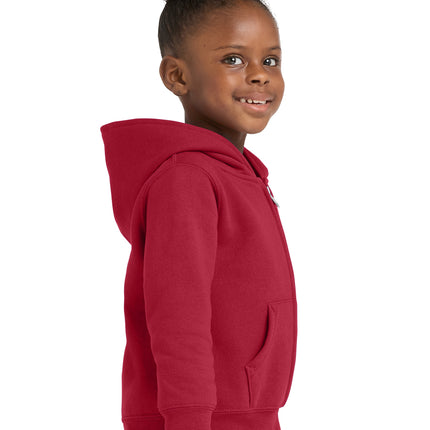 Port & Co Toddler Core Fleece Full‑Zip Hooded Sweatshirt – CAR78TZH
