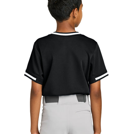 Sport-Tek® Youth Tough Mesh V-Neck Baseball Jersey – YST221