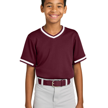 Sport-Tek® Youth Tough Mesh V-Neck Baseball Jersey – YST221