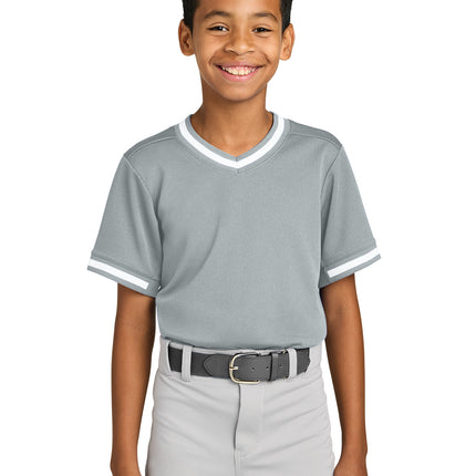 Sport-Tek® Youth Tough Mesh V-Neck Baseball Jersey – YST221