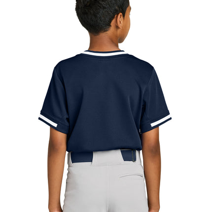 Sport-Tek® Youth Tough Mesh V-Neck Baseball Jersey – YST221