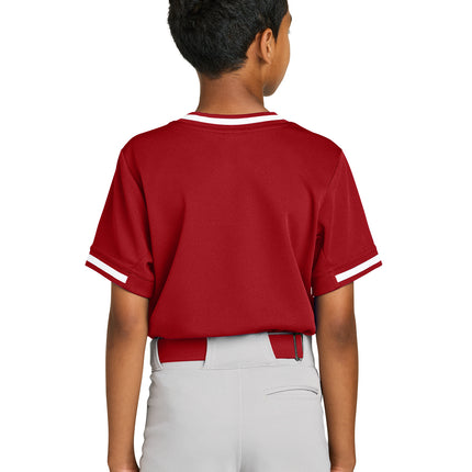 Sport-Tek® Youth Tough Mesh V-Neck Baseball Jersey – YST221