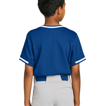 Sport-Tek® Youth Tough Mesh V-Neck Baseball Jersey – YST221