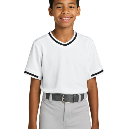 Sport-Tek® Youth Tough Mesh V-Neck Baseball Jersey – YST221