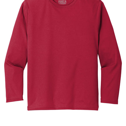 Port & Co Youth Long Sleeve Performance Tee – PC380YLS
