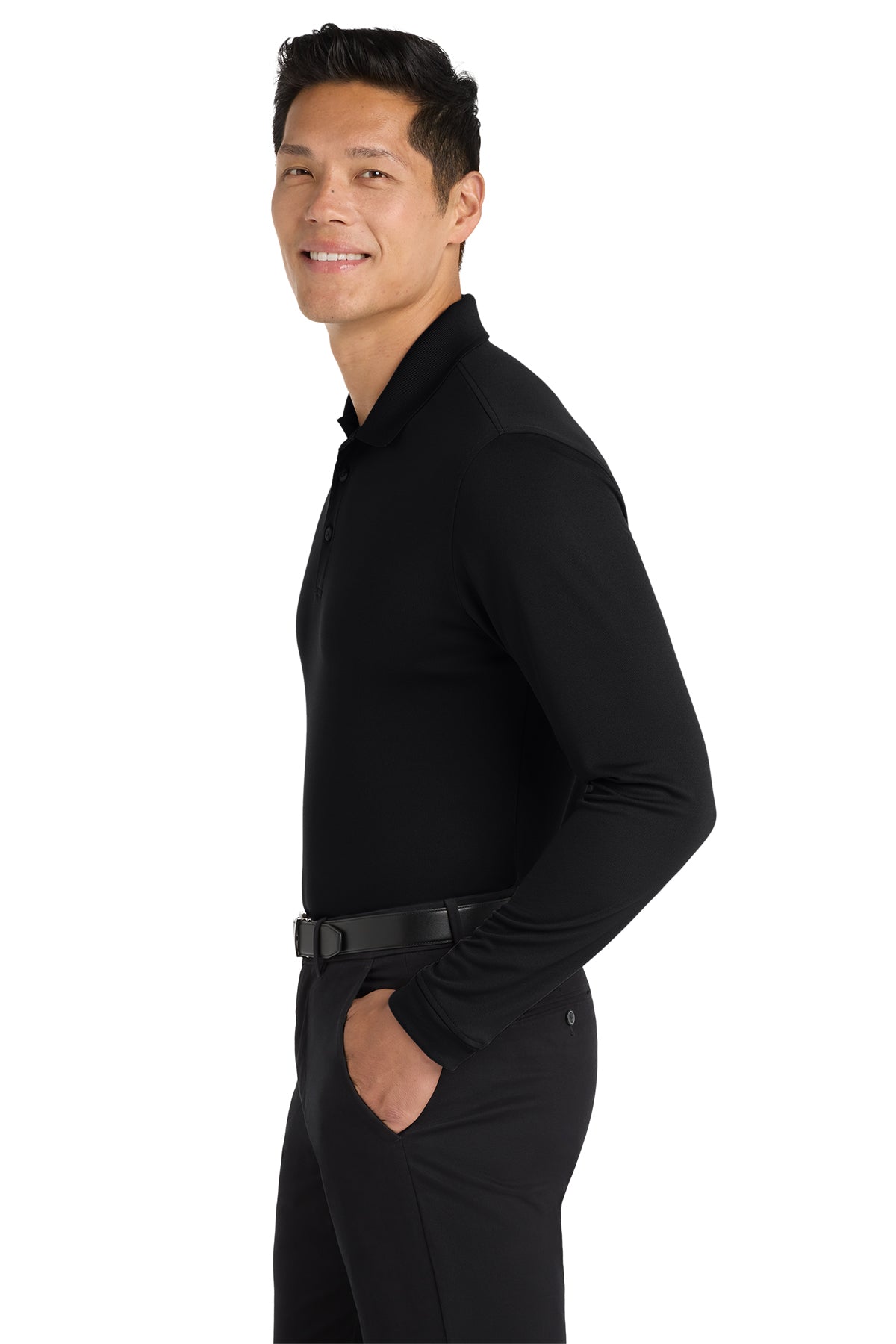 Port Authority® Dry Zone® UV Micro‑Mesh Long Sleeve Polo – K110LS