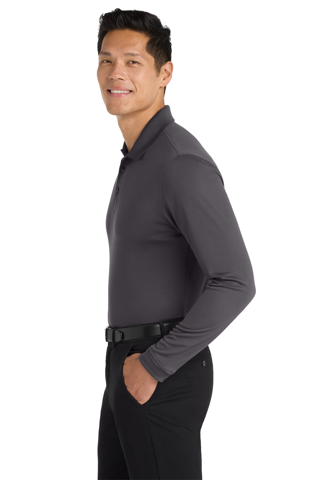 Port Authority® Dry Zone® UV Micro‑Mesh Long Sleeve Polo – K110LS