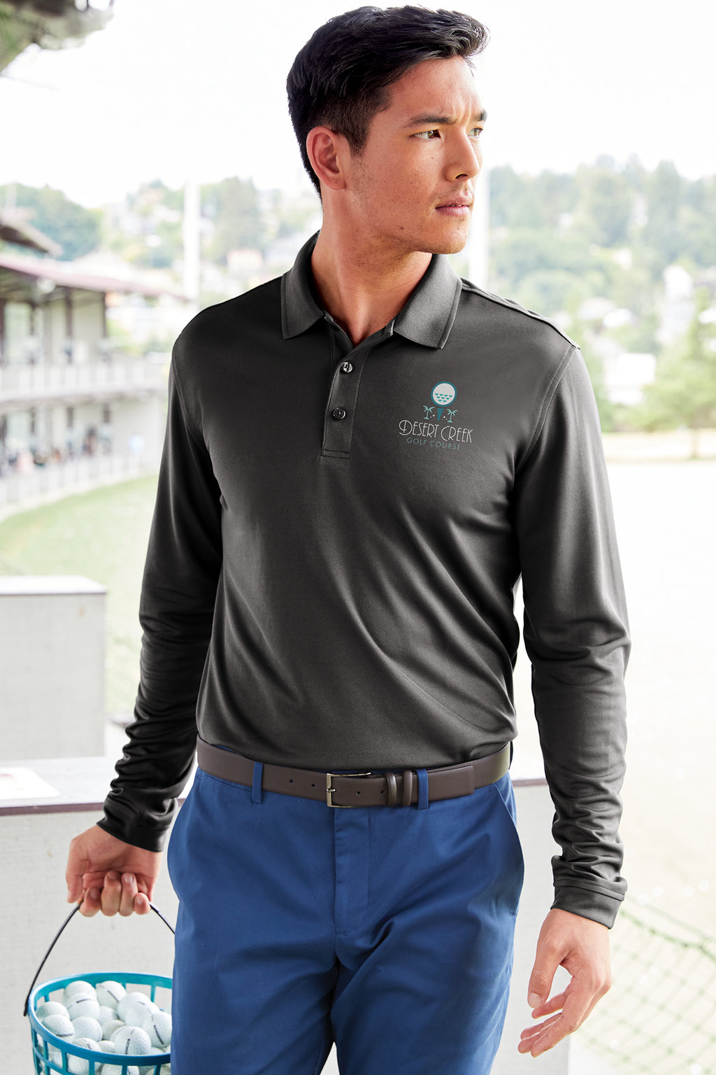 Port Authority® Dry Zone® UV Micro‑Mesh Long Sleeve Polo – K110LS