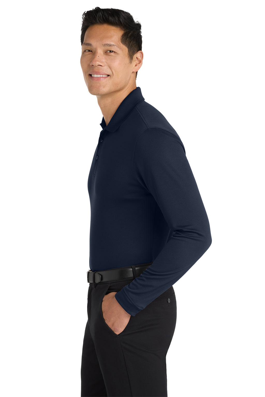 Port Authority® Dry Zone® UV Micro‑Mesh Long Sleeve Polo – K110LS