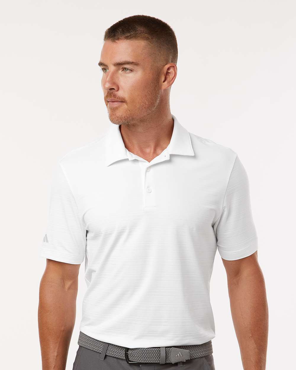 Adidas Men’s Textured Stripe Polo — A704
