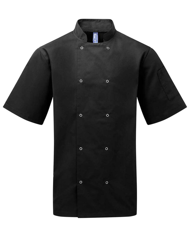 Artisan Collection by Reprime Unisex Ten‑Stud Front Short Sleeve Chef Coat – RP664