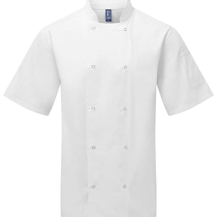 Artisan Collection by Reprime Unisex Ten‑Stud Front Short Sleeve Chef Coat – RP664