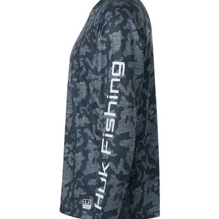 HUK Men’s LoPro Running Lakes Long Sleeve T‑Shirt – H12L0017