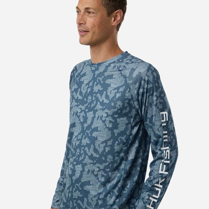 HUK Men’s LoPro Running Lakes Long Sleeve T‑Shirt – H12L0017