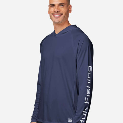 HUK Men’s LoPro Pursuit Long Sleeve Hooded T‑Shirt – H12L010