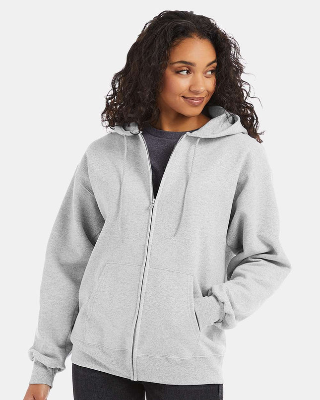 Hanes Unisex Ultimate Cotton® Full‑Zip Hooded Sweatshirt – F280