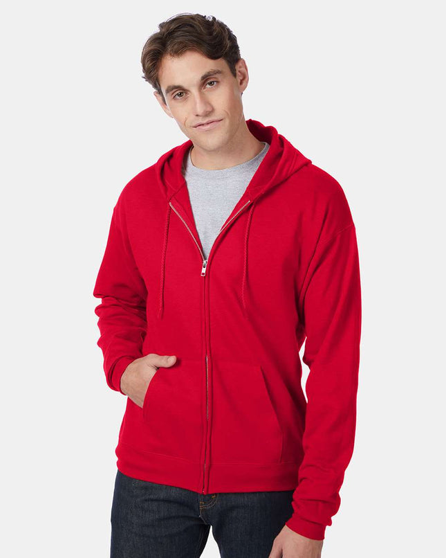 Hanes Unisex EcoSmart® Full‑Zip Hooded Sweatshirt – P180