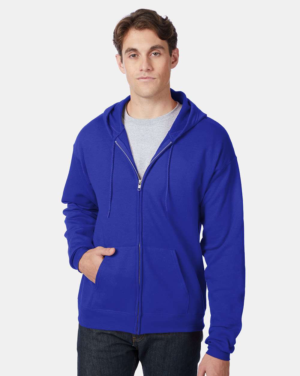 Hanes Unisex EcoSmart® Full‑Zip Hooded Sweatshirt – P180