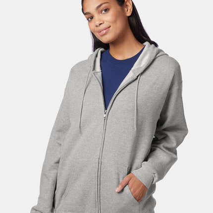 Hanes Unisex EcoSmart® Full‑Zip Hooded Sweatshirt – P180