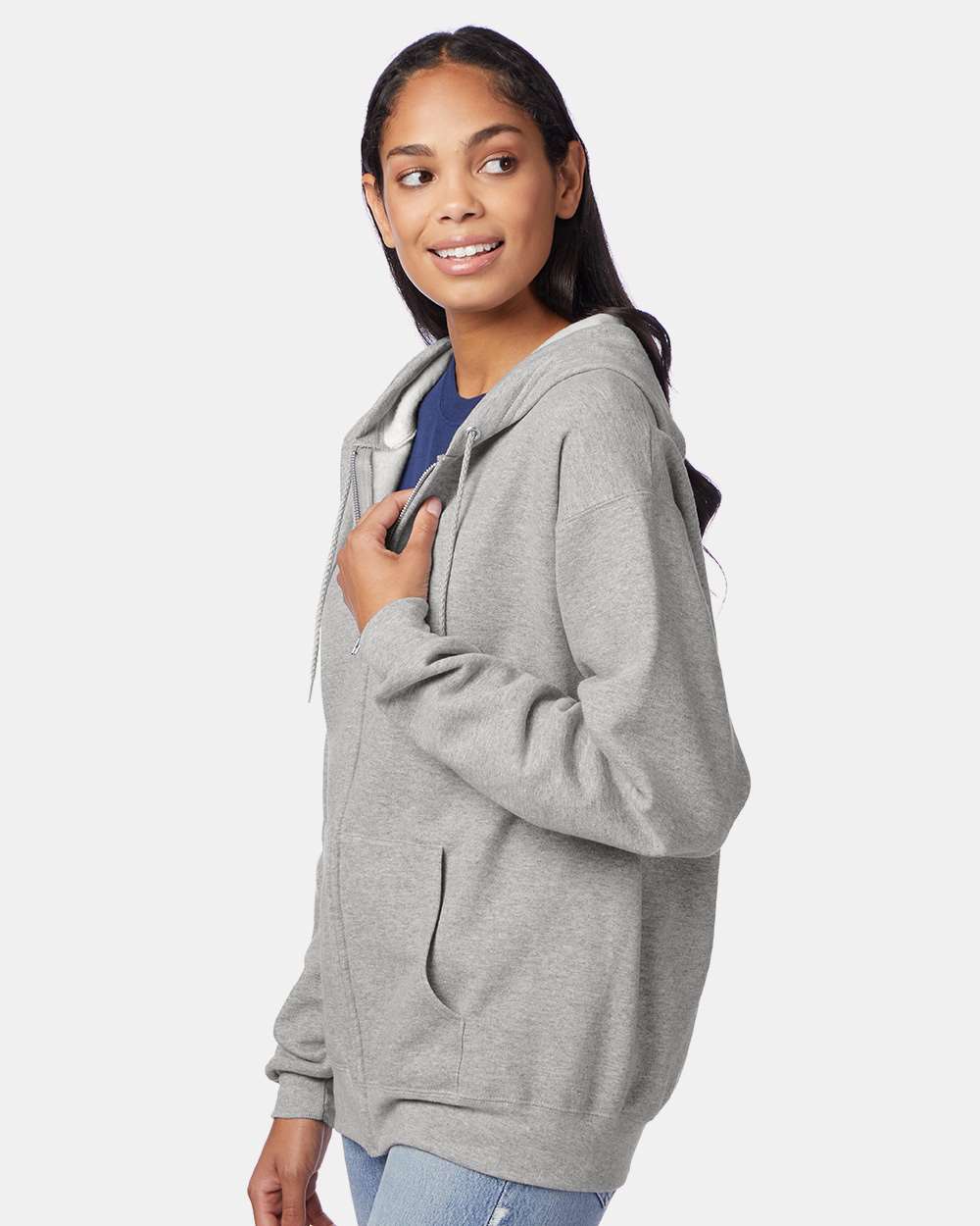 Hanes Unisex EcoSmart® Full‑Zip Hooded Sweatshirt – P180