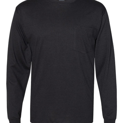 Hanes Unisex Workwear Long Sleeve Pocket T‑Shirt – W120