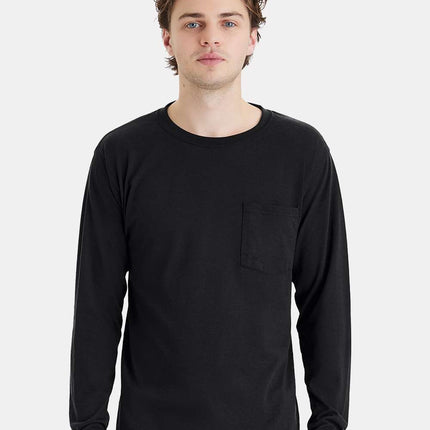 Hanes Unisex Workwear Long Sleeve Pocket T‑Shirt – W120