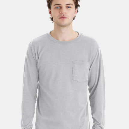 Hanes Unisex Workwear Long Sleeve Pocket T‑Shirt – W120