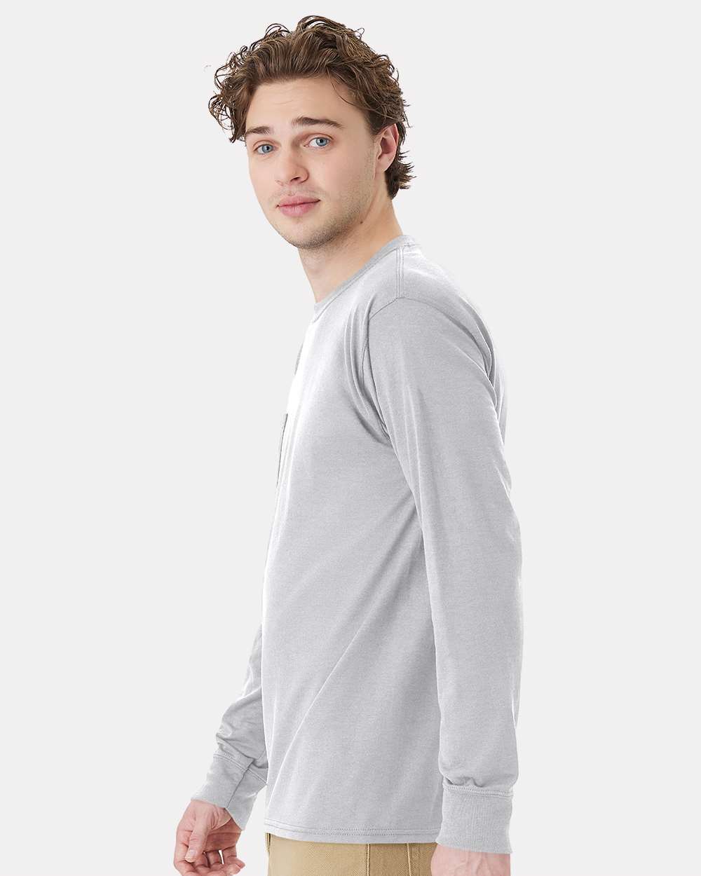 Hanes Unisex Workwear Long Sleeve Pocket T‑Shirt – W120