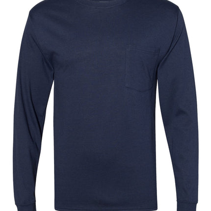 Hanes Unisex Workwear Long Sleeve Pocket T‑Shirt – W120