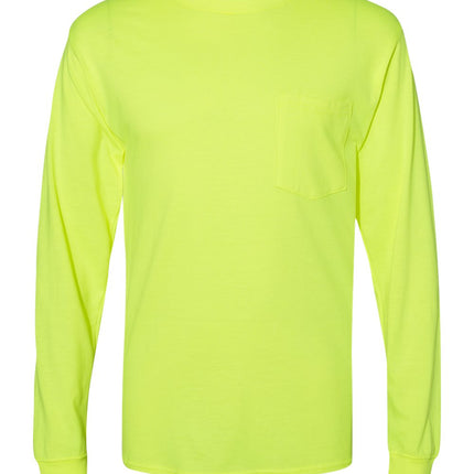 Hanes Unisex Workwear Long Sleeve Pocket T‑Shirt – W120