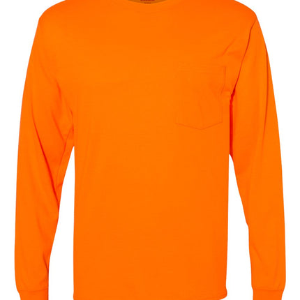Hanes Unisex Workwear Long Sleeve Pocket T‑Shirt – W120