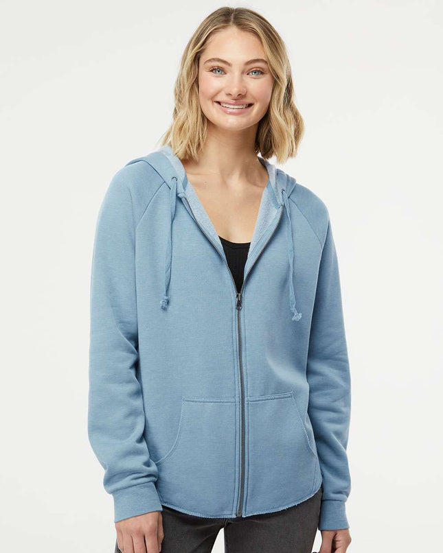 Independent Trading Co. Women’s California Wave Wash Full‑Zip Hoodie – PRM2500Z