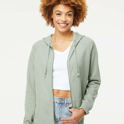 Independent Trading Co. Women’s California Wave Wash Full‑Zip Hoodie – PRM2500Z