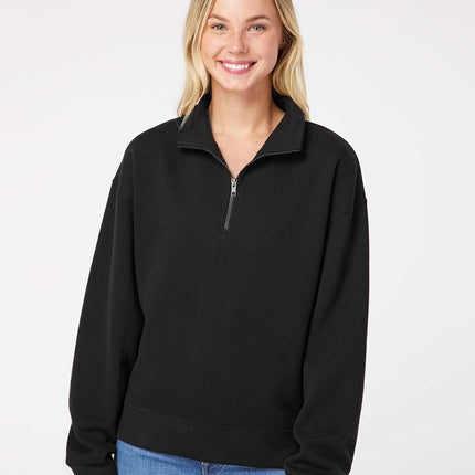 MV Sport Women’s Sueded Fleece Quarter‑Zip Sweatshirt – W22713