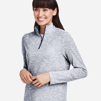 North End Women’s Eclipse Jacquard Quarter‑Zip Pullover – NE415W