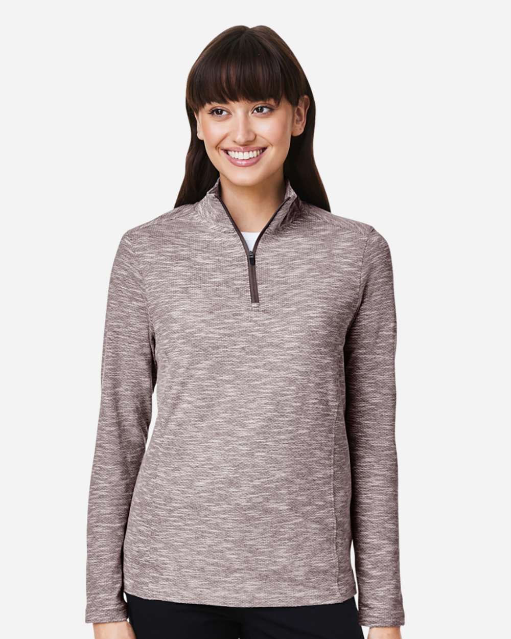 North End Women’s Eclipse Jacquard Quarter‑Zip Pullover – NE415W