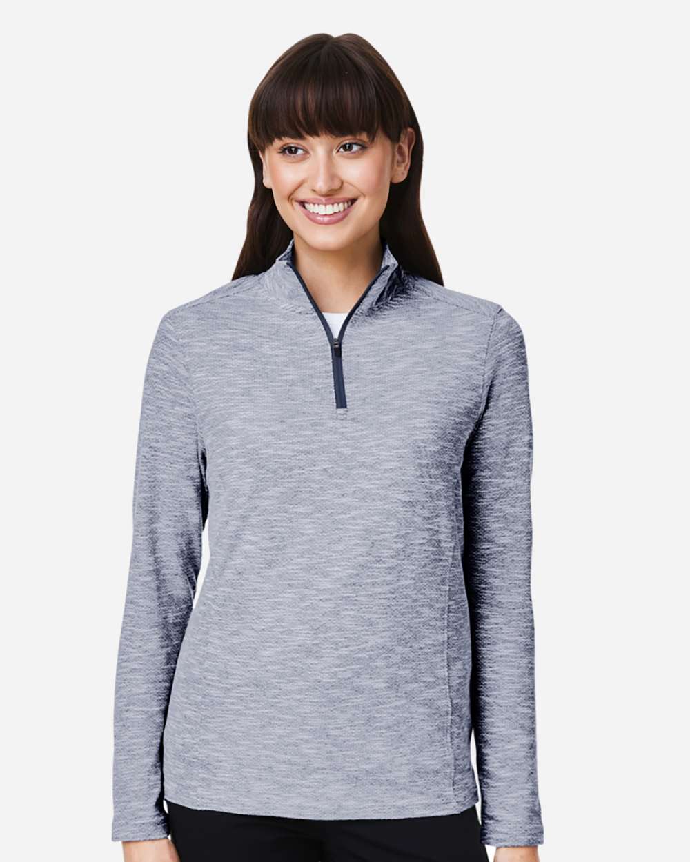 North End Women’s Eclipse Jacquard Quarter‑Zip Pullover – NE415W